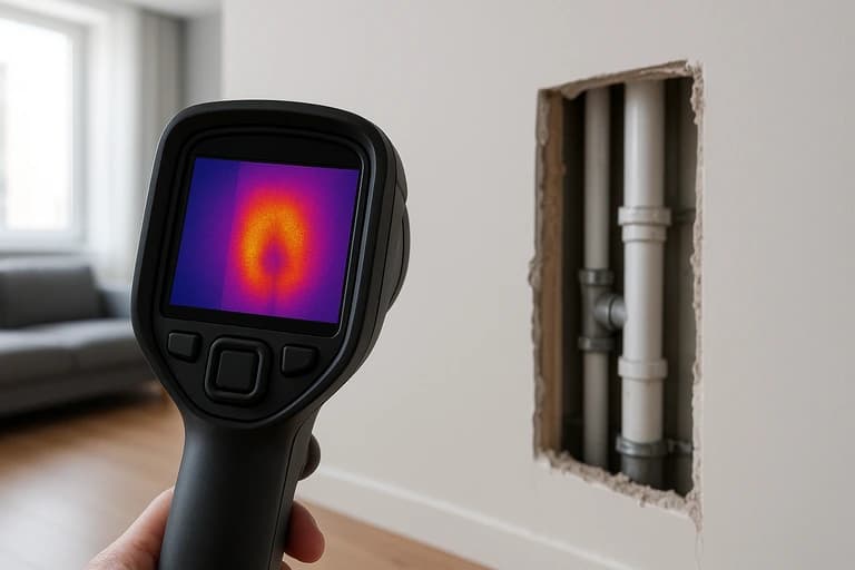 Détection non destructive d'une fuite dans un mur