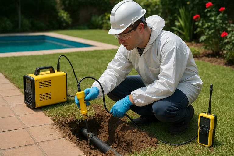 Recherche de fuite enterrée au gaz traceur
