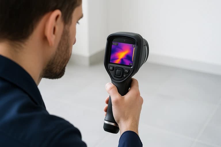Détection thermique d'une fuite d'eau invisible
